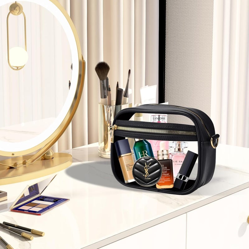 Fibrdoo Clear Bag Stadium Approved, Leather Clear Crossbody Purse Bag for Concerts Sports Events Festivals - Image 5
